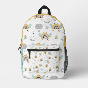 Bee and Rainbow Printed Backpack