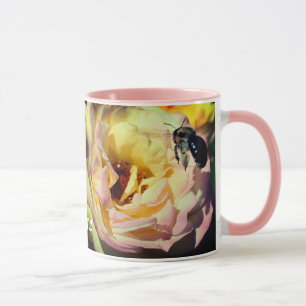 Bee And Rose Flower Personalized Mug