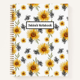Bee and Sunflower Notebook