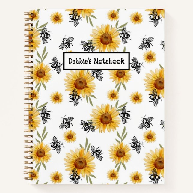 Bee and Sunflower Notebook (Front)