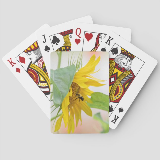 Bee And Sunflower Playing Cards (Back)