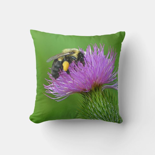 Bee And Thistle Pillow (Front)