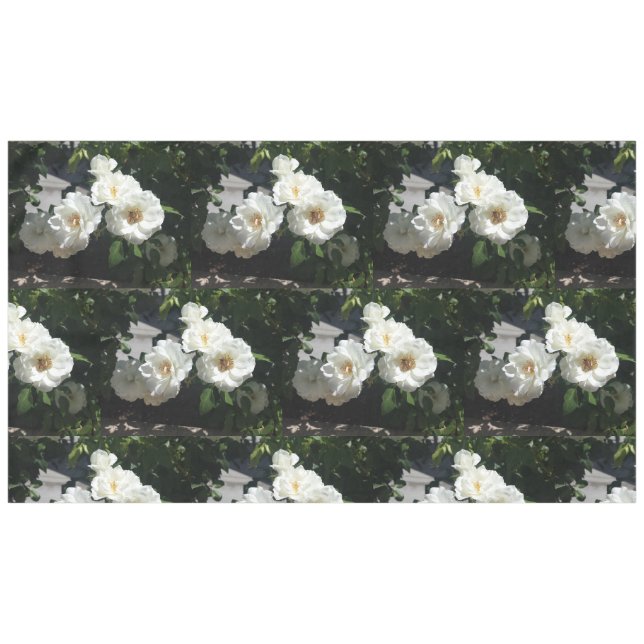 Bee And White Roses Tablecloth (Front (Horizontal))
