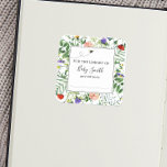 Bee and Wildflower Baby Shower Bookplate Sticker<br><div class="desc">Baby Shower Bookplate Sticker featuring a wildflowers and a bee. A great addition for Baby's First Library or use as a personalised This Book Belongs To Sticker. Pair with our matching bring a book request card</div>