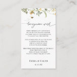 Bee and Yellow Wildflower Honeymoon Wish Enclosure Card<br><div class="desc">Honeymoon wish card with poem. Featuring watercolor yellow wildflowers and a buzzing bee.</div>