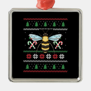Bee Animal Bee Ugly Christmas Metal Tree Decoration