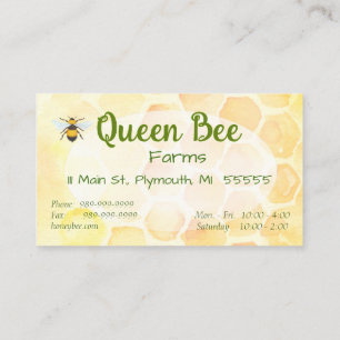 Bee Apiary Honey Jar Business Cards