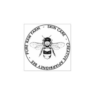 Bee Apiary Skincare Pure Raw Rubber Stamp