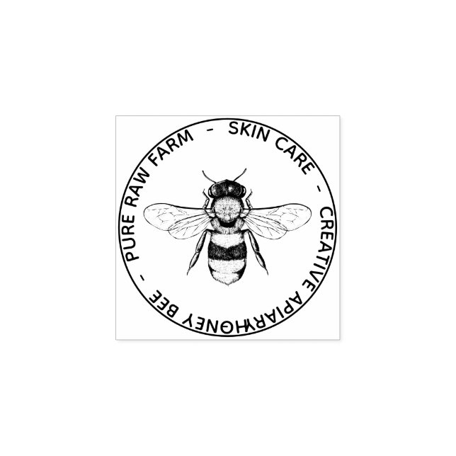 Bee Apiary Skincare Pure Raw Rubber Stamp (Imprint)