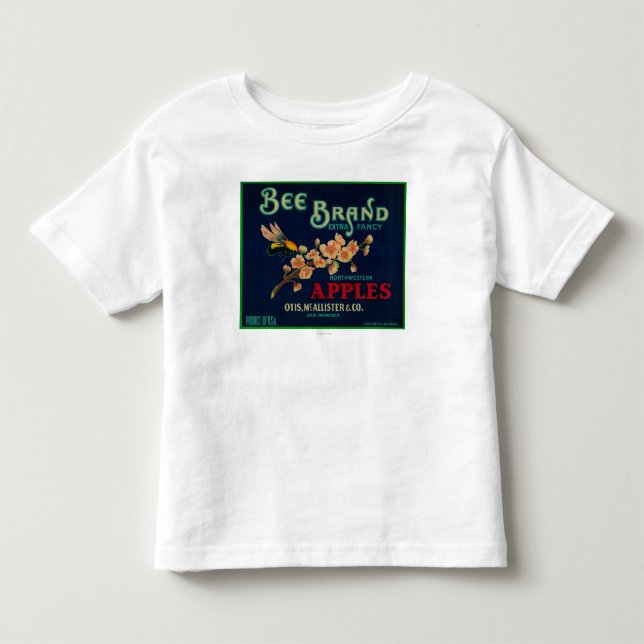 Bee Apple Crate Label Toddler T-Shirt (Front)