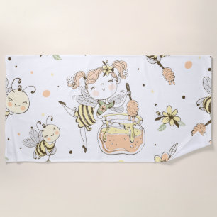 Bee Art Beach Towel