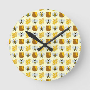 Bee Art For Kids Round Clock