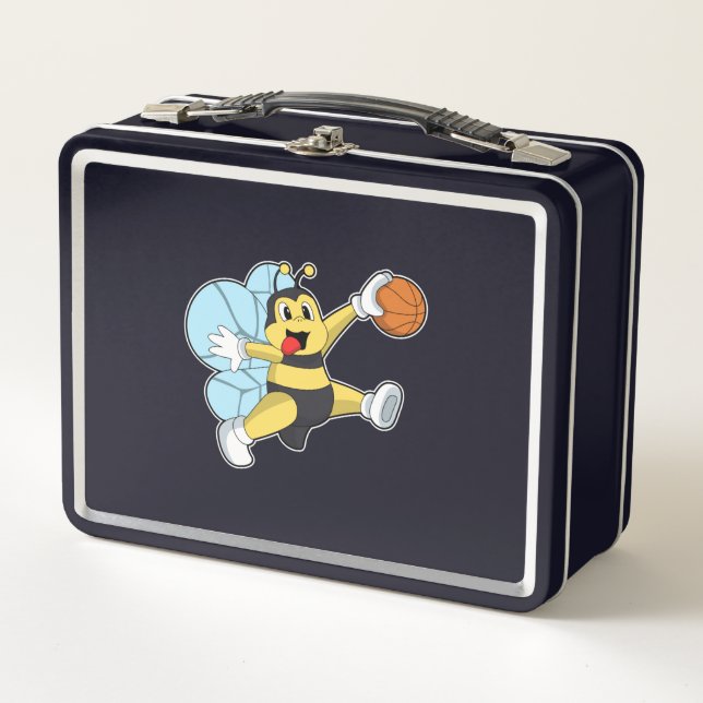Bee as Basketball player with Basketball Metal Lunch Box (Front)