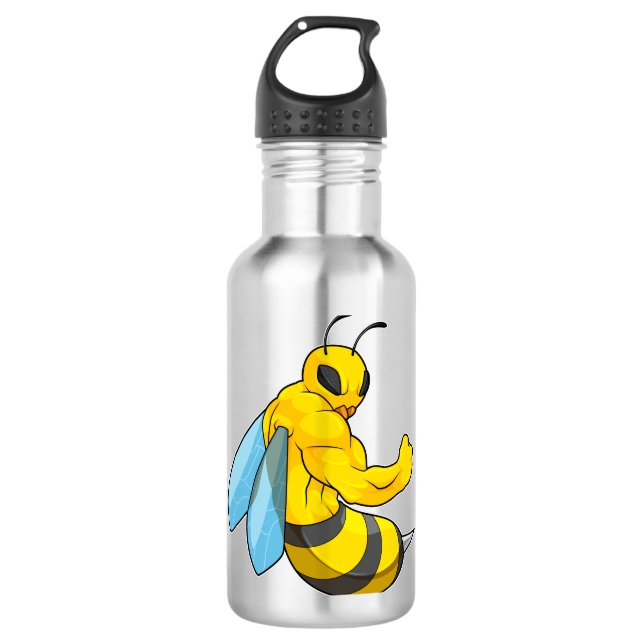 Bee as Bodybuilder 710 Ml Water Bottle (Front)