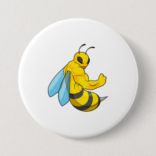 Bee as Bodybuilder 7.5 Cm Round Badge