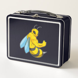 Bee as Bodybuilder Metal Lunch Box