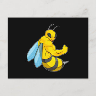 Bee as Bodybuilder Postcard