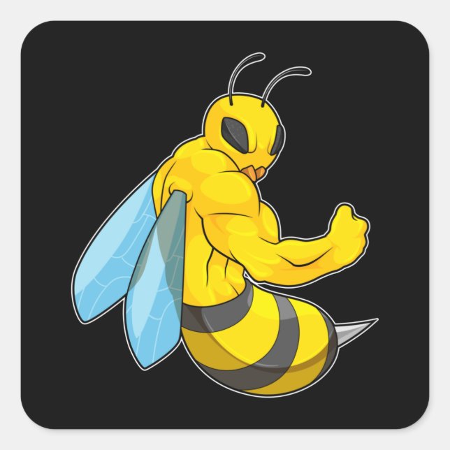 Bee as Bodybuilder Square Sticker (Front)