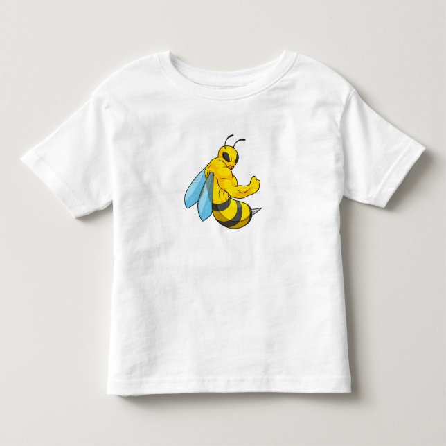 Bee as Bodybuilder Toddler T-Shirt (Front)