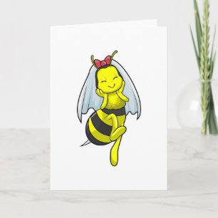Bee as Bride at Wedding with Veil Card