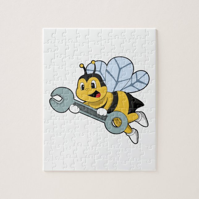 Bee as Mechanic with Wrench Jigsaw Puzzle (Vertical)