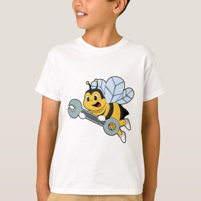 Bee as Mechanic with Wrench T-Shirt (Front)