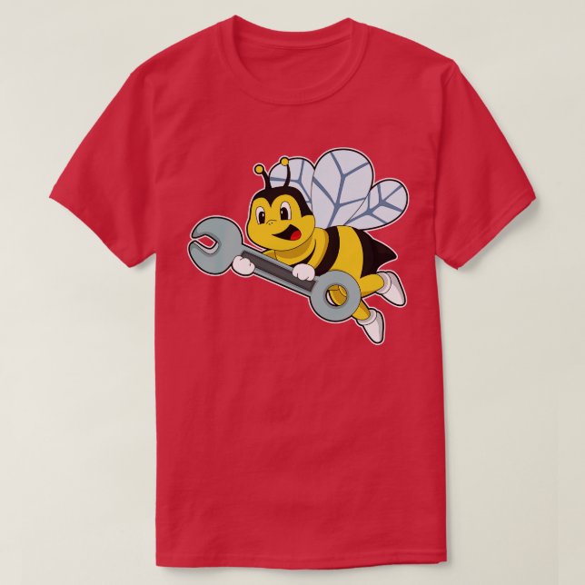 Bee as Mechanic with Wrench T-Shirt (Design Front)