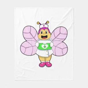 Bee as Nurse with First ait kit Fleece Blanket