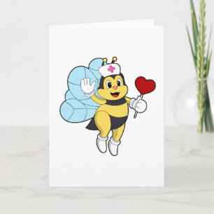Bee as Nurse with Heart.PNG Card