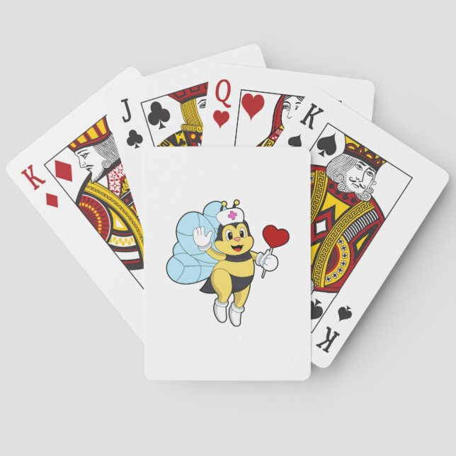 Bee as Nurse with Heart.PNG Playing Cards (Back)