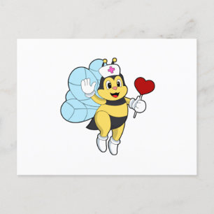 Bee as Nurse with Heart.PNG Postcard