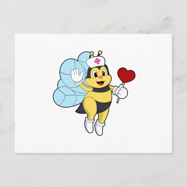 Bee as Nurse with Heart.PNG Postcard (Front)