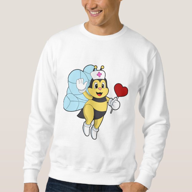 Bee as Nurse with Heart.PNG Sweatshirt (Front)
