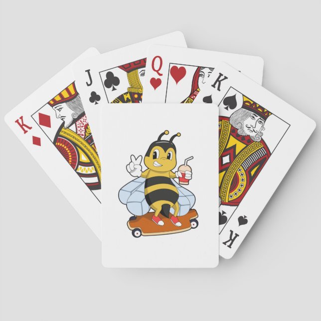 Bee as Skater with Skateboard Playing Cards (Back)