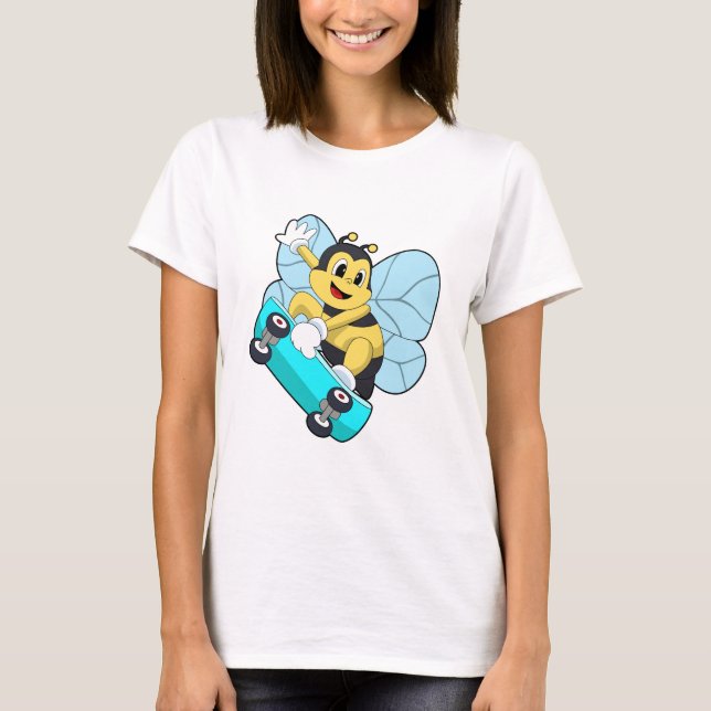 Bee as Skater with Skateboard T-Shirt (Front)