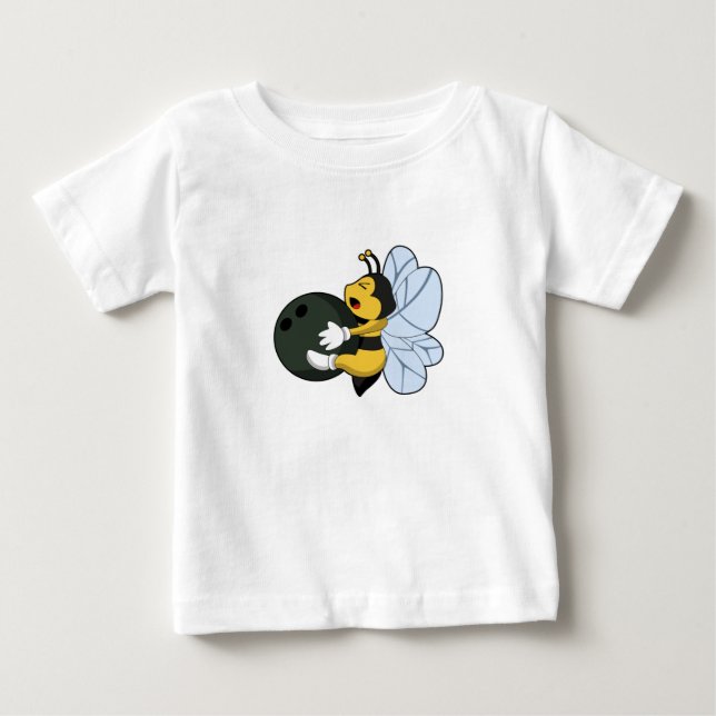 Bee at Bowling with Bowling ball Baby T-Shirt (Front)
