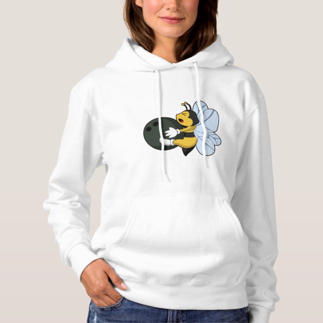 Bee at Bowling with Bowling ball Hoodie (Front)