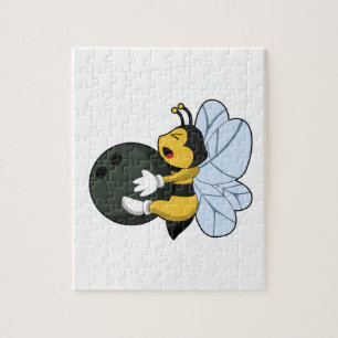 Bee at Bowling with Bowling ball Jigsaw Puzzle