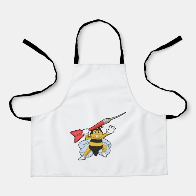Bee at Darts with Dart.PNG Apron (Front)