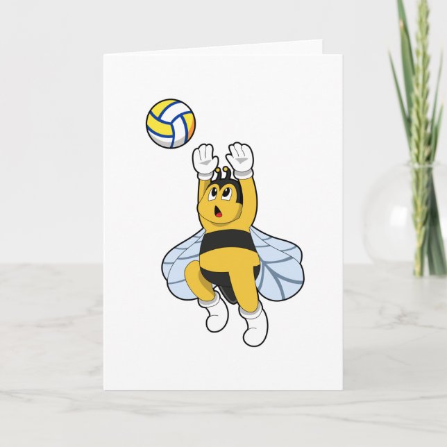 Bee at Volleyball Sports Card (Front)