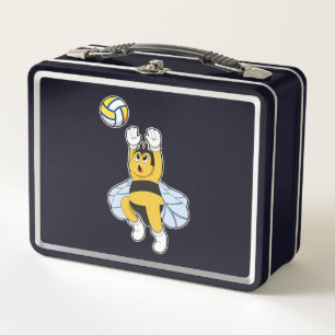 Bee at Volleyball Sports Metal Lunch Box