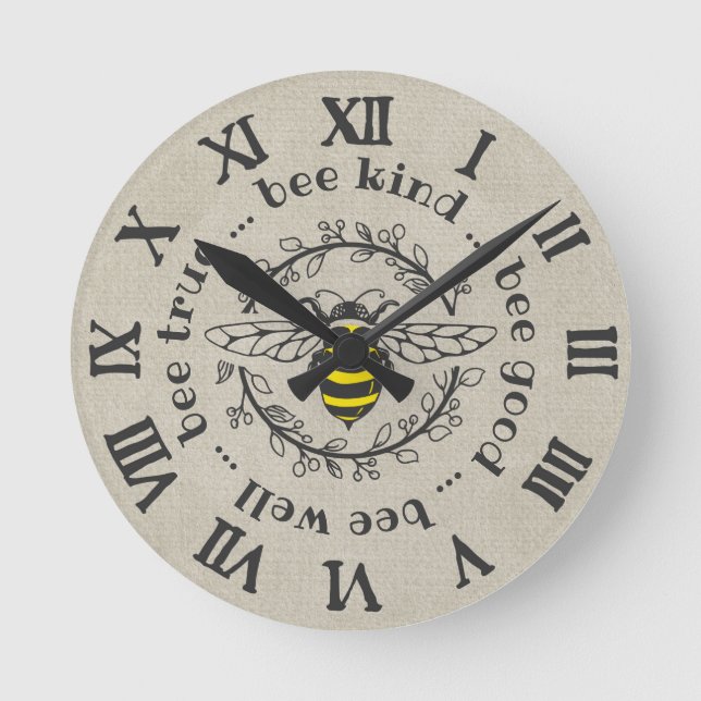 Bee Attitudes Round Clock (Front)