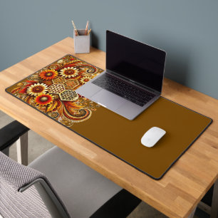 Bee-autiful Desk Mat   Honeycomb and Floral Design