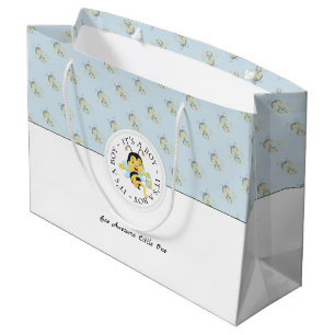 Bee Awesome Baby Boy   Personalised Monogram Large Gift Bag