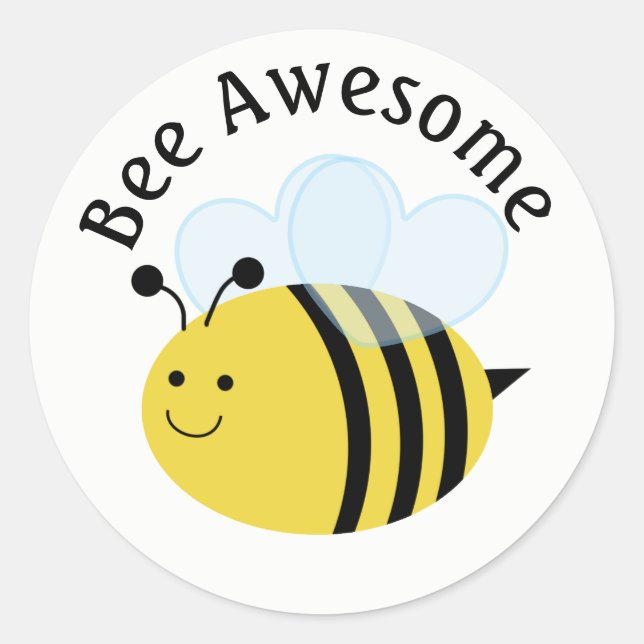 Bee Awesome Bumblebee Classic Round Sticker (Front)