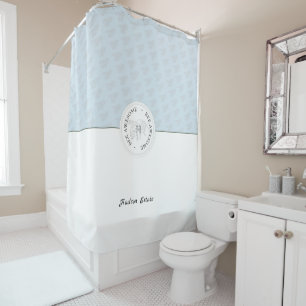 Bee Awesome Silver Bee Personalised Monogram Shower Curtain