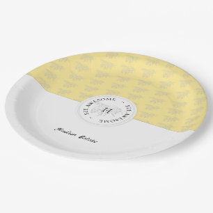 Bee Awesome Silver Honey Bee Personalised Monogram Paper Plate