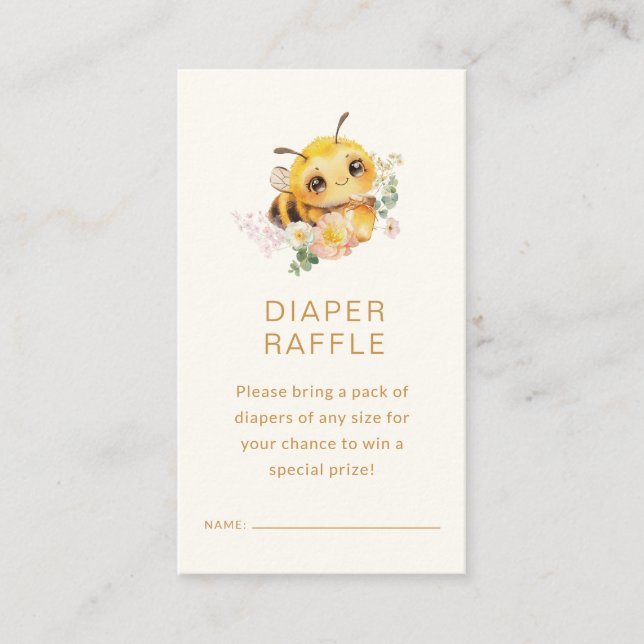 Bee Baby Diaper Raffle Card (Front)