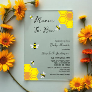 Bee Baby Shower Acrylic Invitations