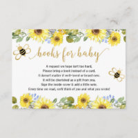 Bee baby shower book request inserts boy baby